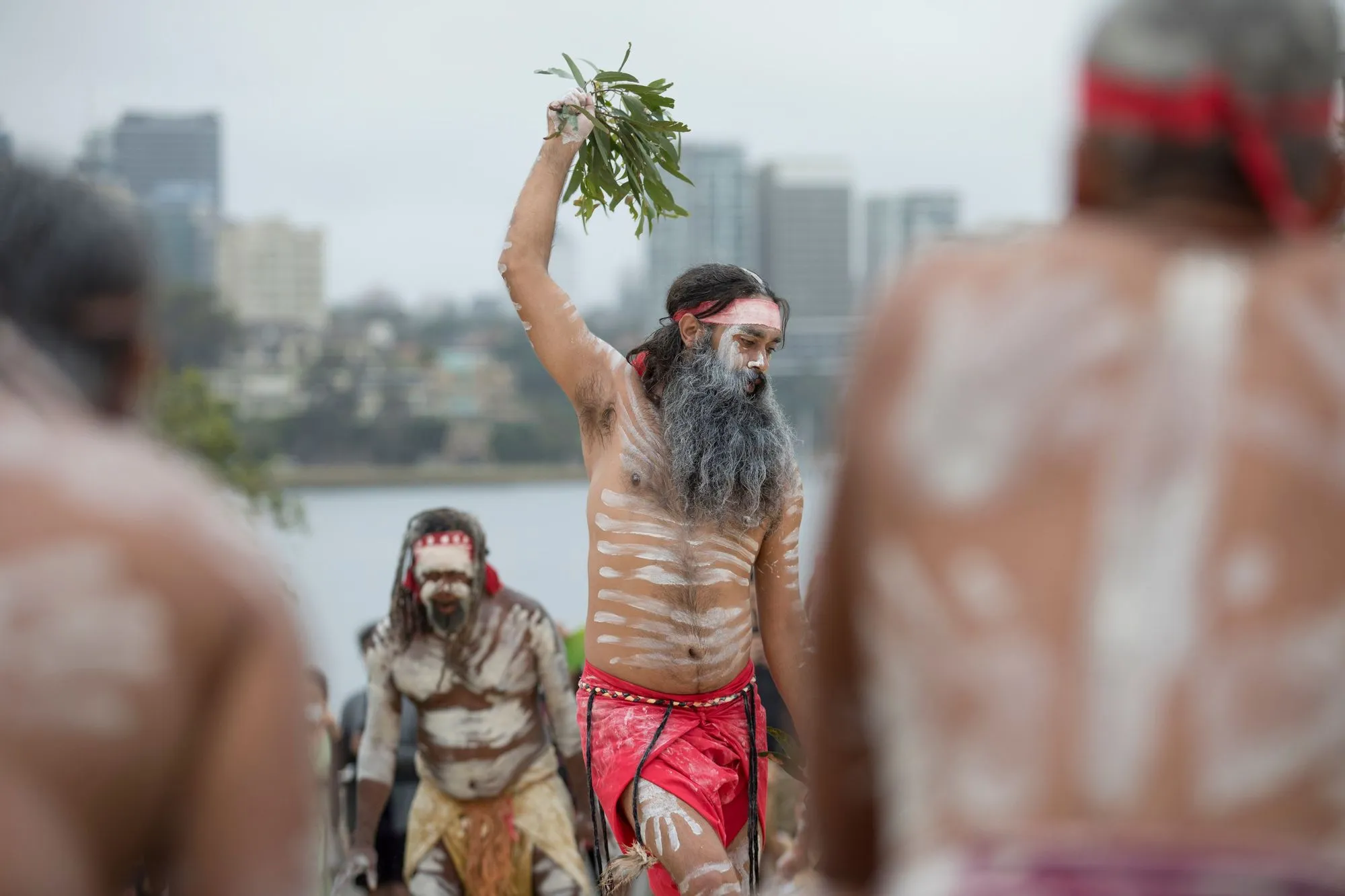 Welcome to Country and a smoking ceremony is performed
at the Wugulora Ceremony at Barangaroo in Sydney,
Australia, 2018.