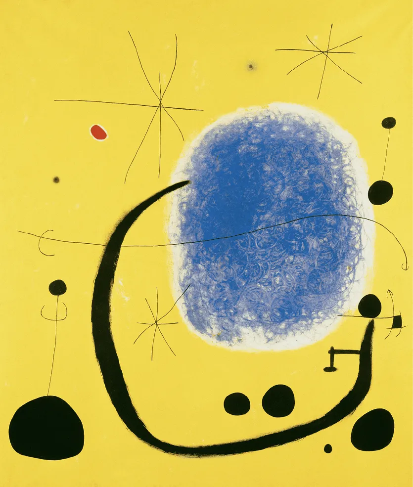 Joan Miró, L'Or de l'azur, 1967,
acrylique, 205 x 173,5 cm,
Fondation Juan Miró, Barcelone,
Espagne