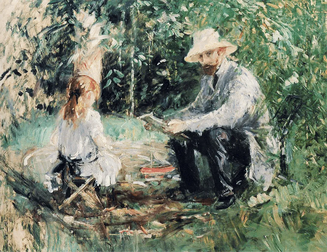 Berthe Morisot, Eugène Manet et sa fille au
jardin, 1883, huile sur toile, 60 x 73,5 cm, collection
privée