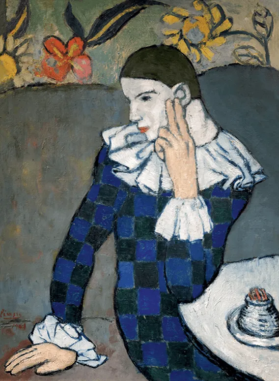 Pablo Picasso, Arlequin assis