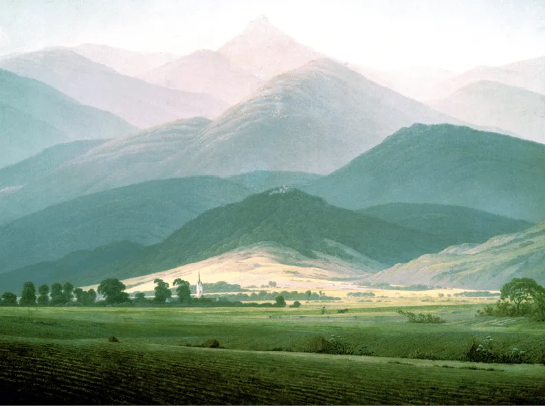 Caspar Friedrich, Paysage du
massif des Géants, 1810, huile
sur toile, 45 x 58,3 cm, musée
Pouchkine, Moscou, Russie