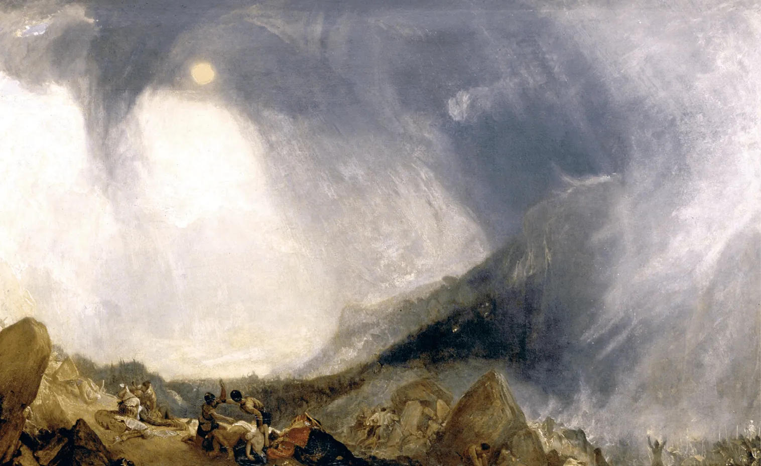 William Turner, Hannibal
traversant les Alpes, 1812, huile
sur toile, 146 x 237 cm, National
Gallery, Londres