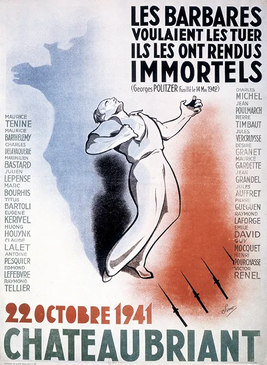  Simo, affiche commémorant les otages
fusillés de Châteaubriant, 1942