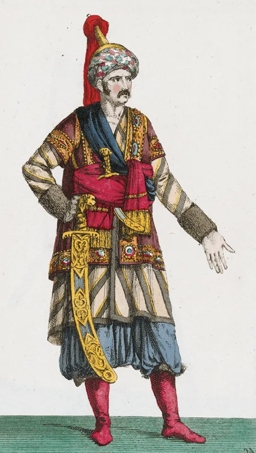 Costume de Gengis Khan
pour L'Orphelin de la Chine,
1803, musée de la Comédie-
Française, Paris.