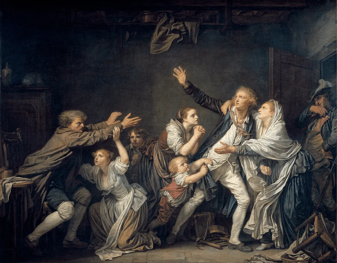 Jean-Baptiste Greuze, La
Malédiction du père, le fils
puni, 1777, huile sur toile,
130 x 163 cm, musée du Louvre,
Paris.