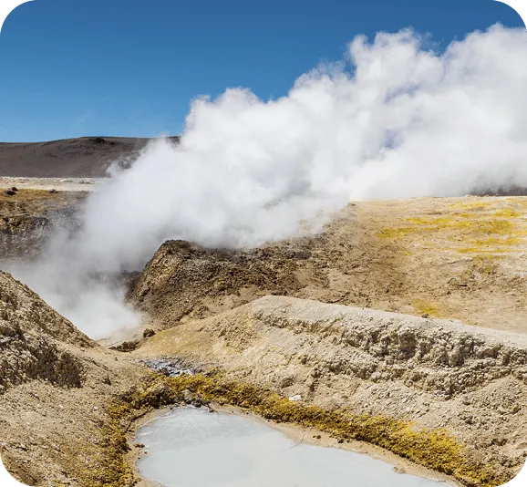 Geyser, salar de Uyuni