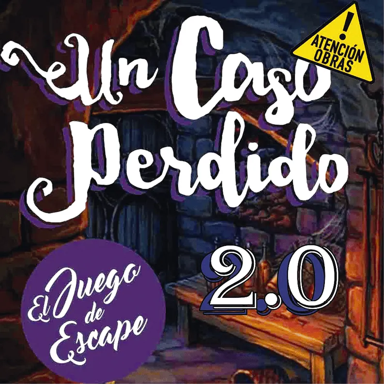 Affiche du jeu d'évasion &quotUn Caso Perdido 2.0" à Madrid. Ambiance médiévale,  cheminée et meubles anciens.