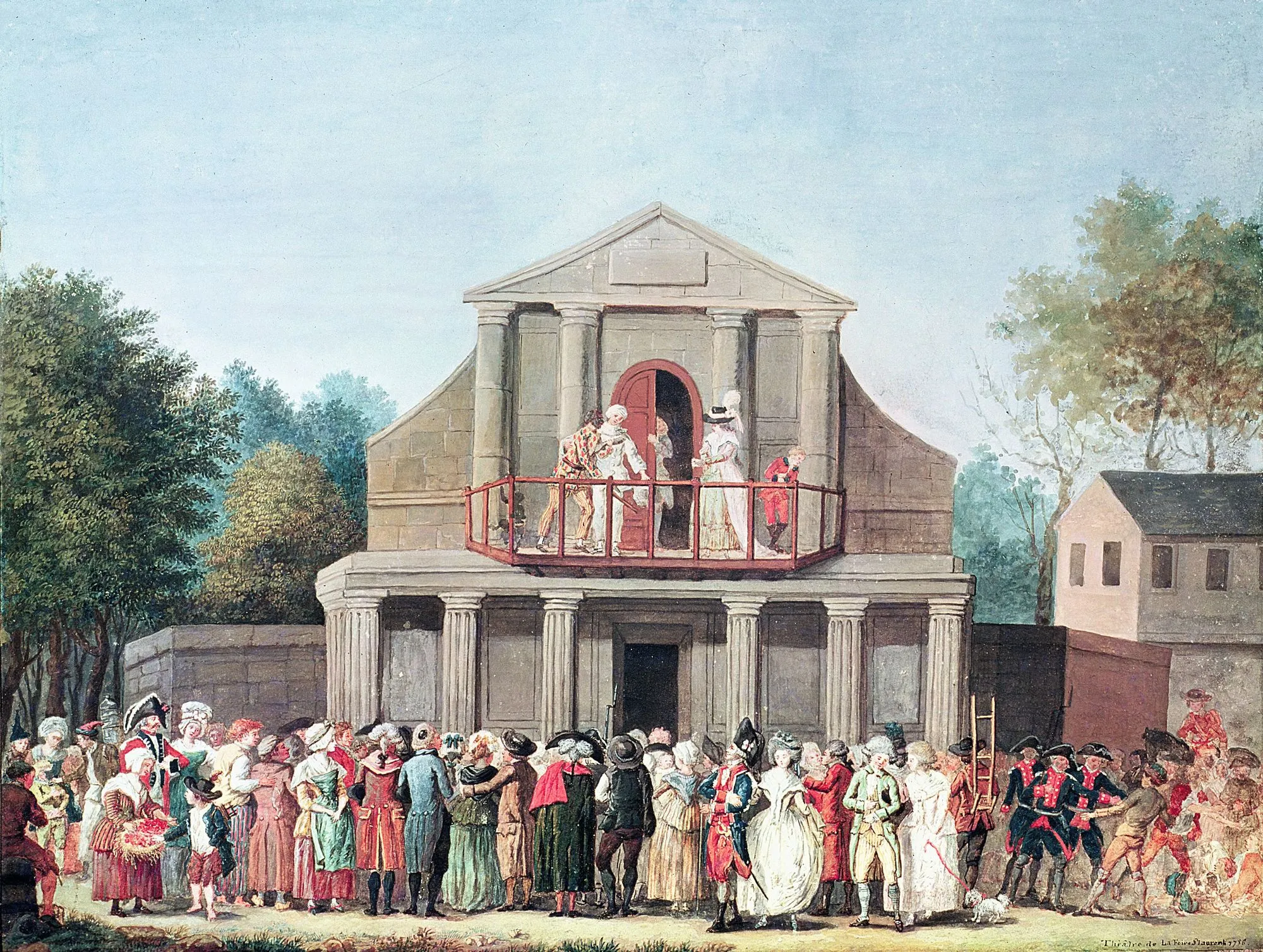 Anonyme, Théâtre à la foire Saint-Laurent,
1786, aquarelle, musée Carnavalet, Paris.