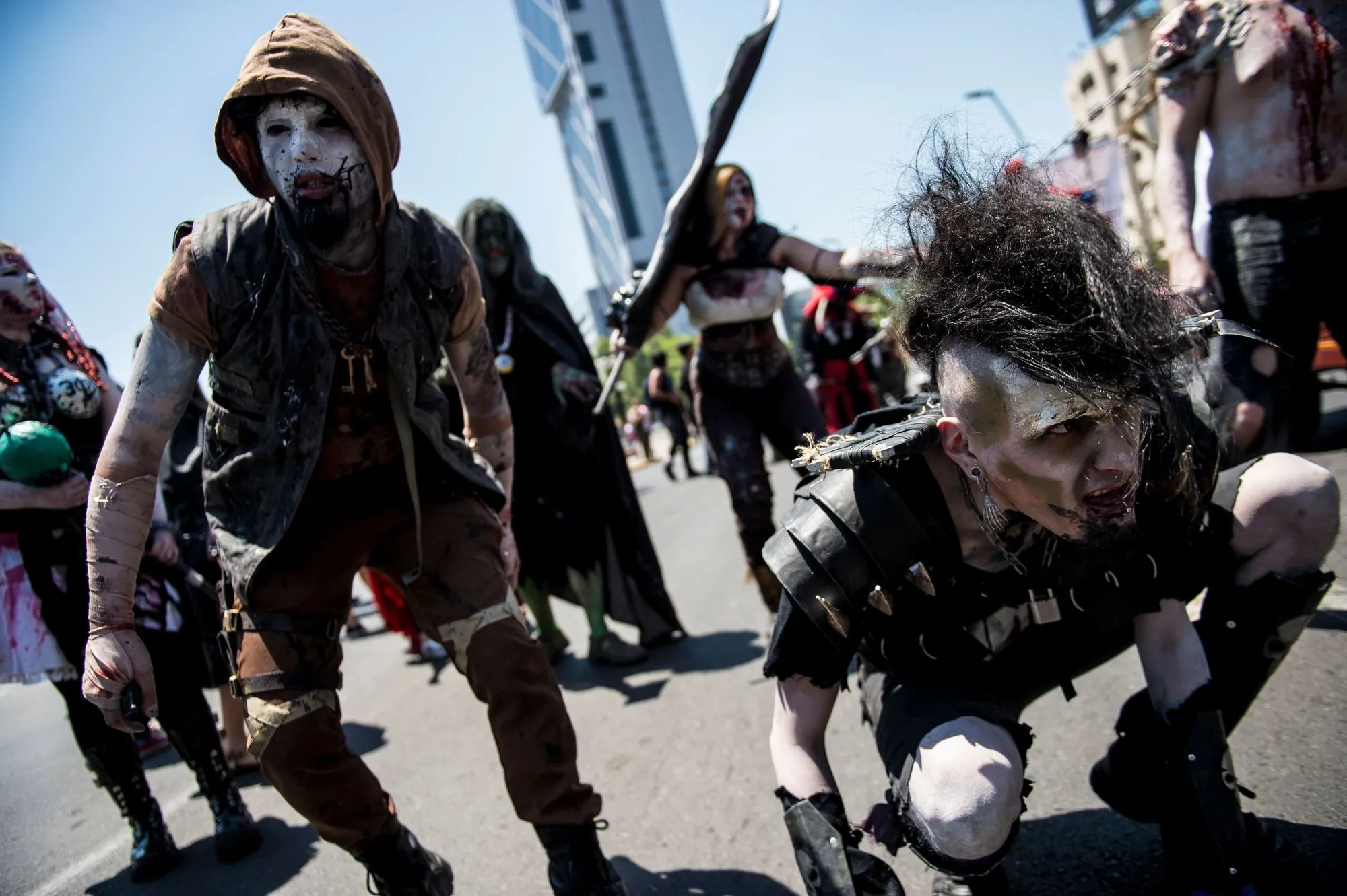 Marcha zombi en Santiago de Chile.