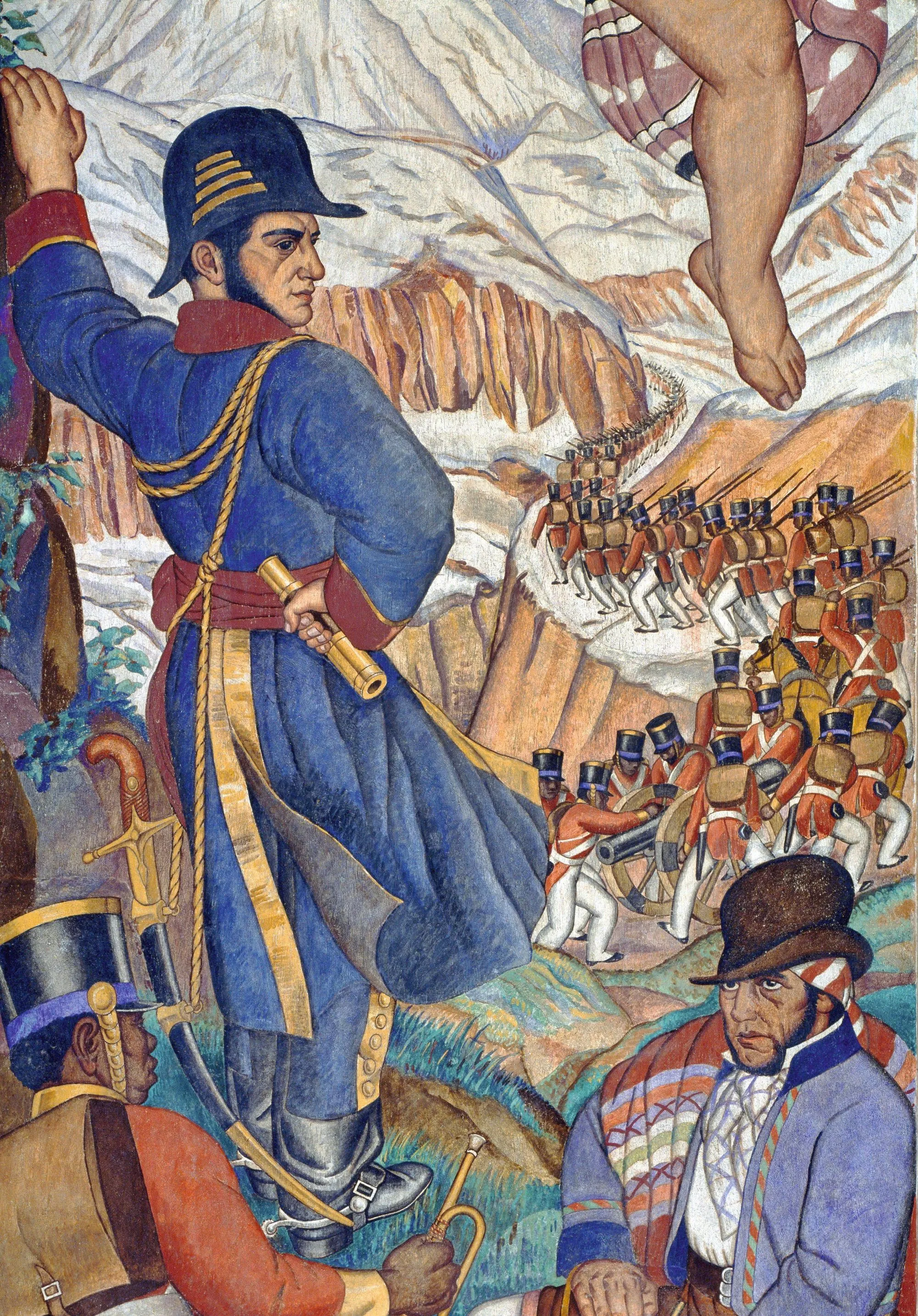 Fernando Leal, 1930-1933. Detalle del fresco del anfiteatro Simón Bolívar, México.
