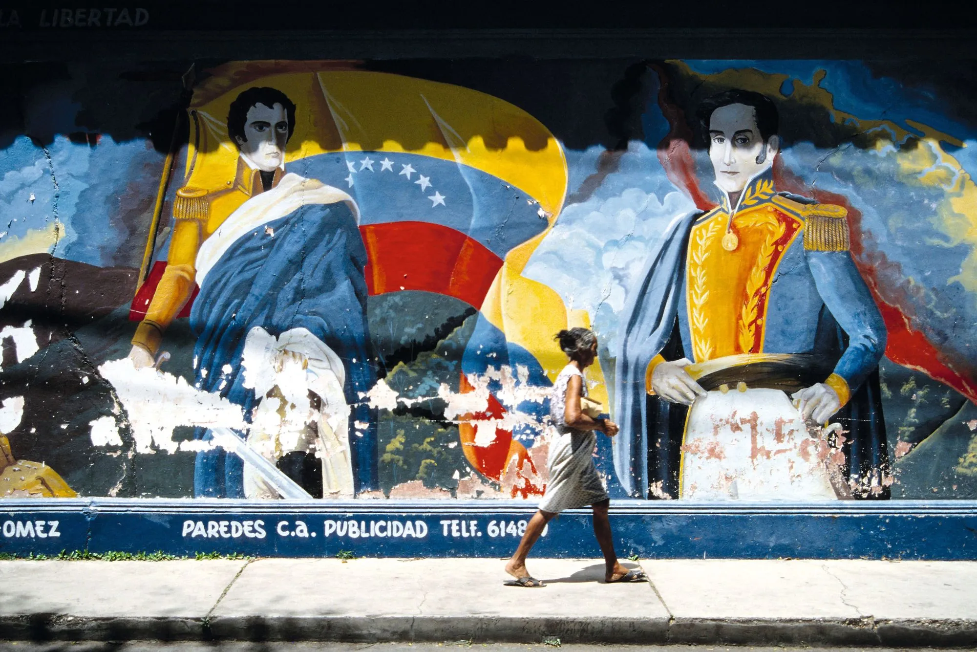 Mural de Simón Bolívar y Manuela Sáenz, Isla Margarita, 2009.