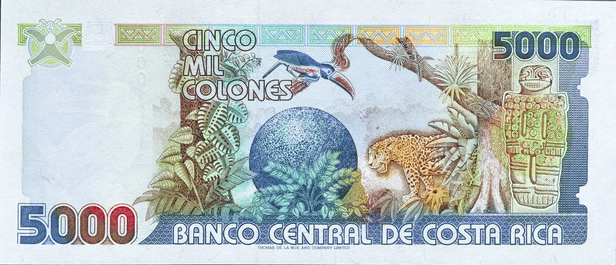 Billete costarricense de 5.000 colones, 2014.
