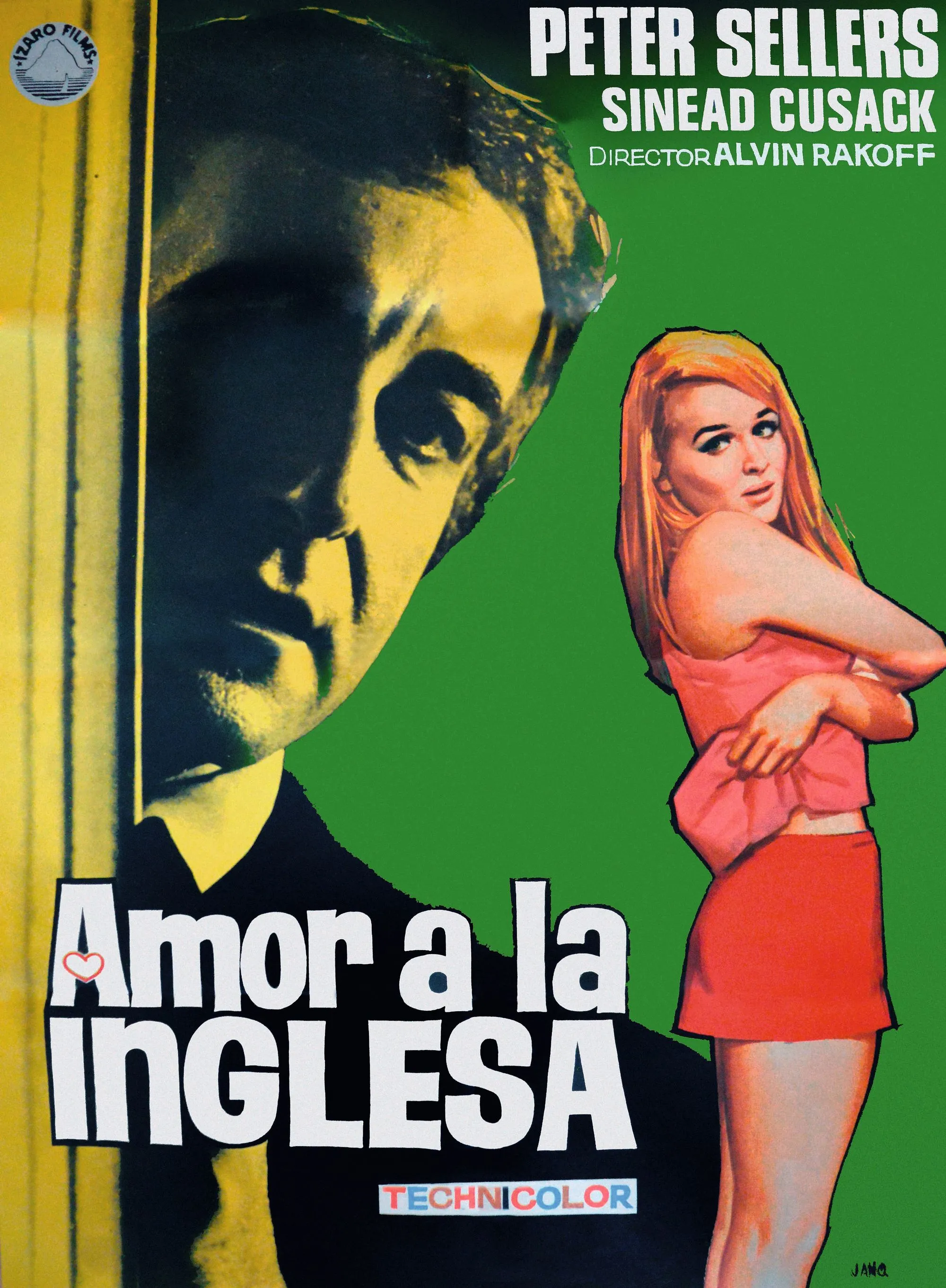 Cartel español para la película Amor a la inglesa,  Alvin Rakoff, 1970.