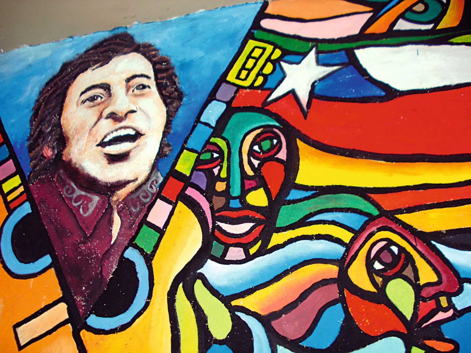 Mural a Víctor Jara, Barrio Brasil, Santiago, Chile, 2009