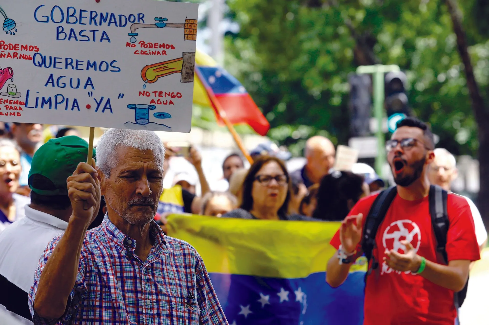 Manifestación por el agua en Venezuela, 2018.