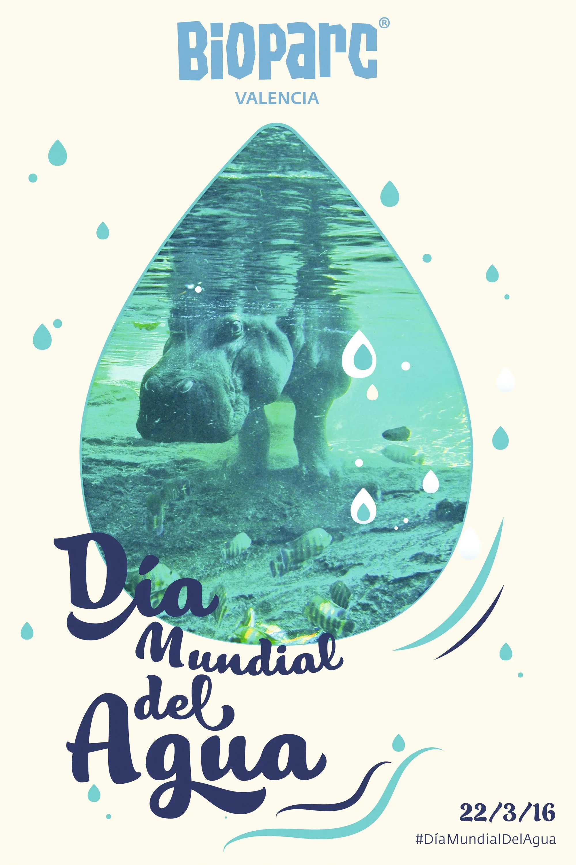 Cartel del Día Mundial del Agua, Bioparc Valencia, 2016.
