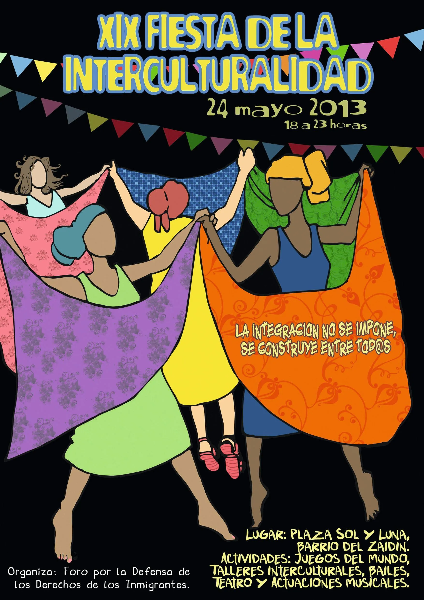 Cartel de la XIX Fiesta de la Interculturalidad en Granada, 2016.