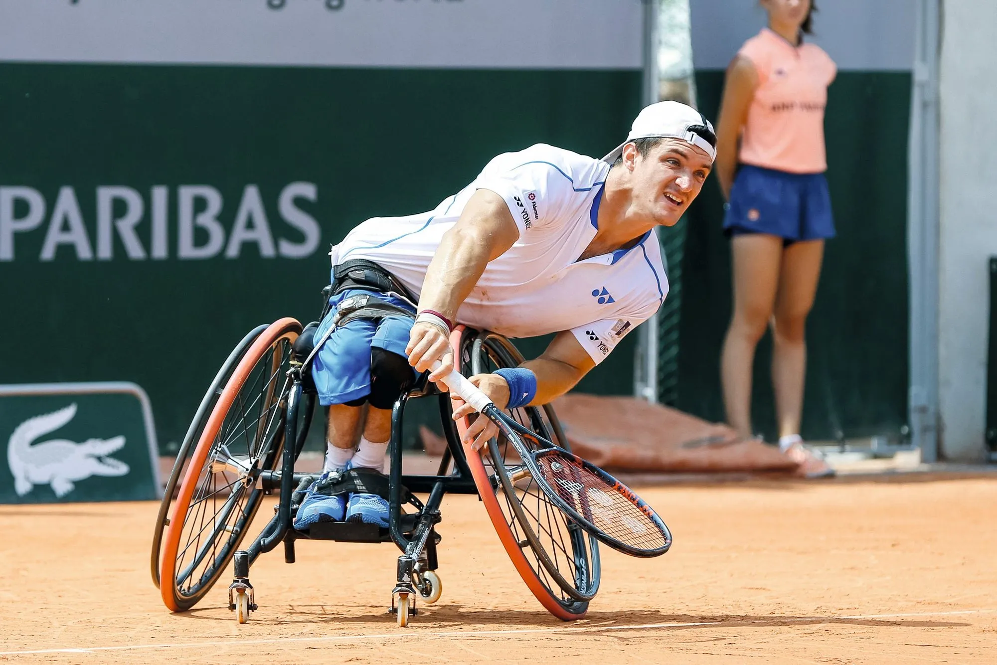 El argentino Gustavo Fernández, en pleno partido del torneo de Roland Garros, 2018.