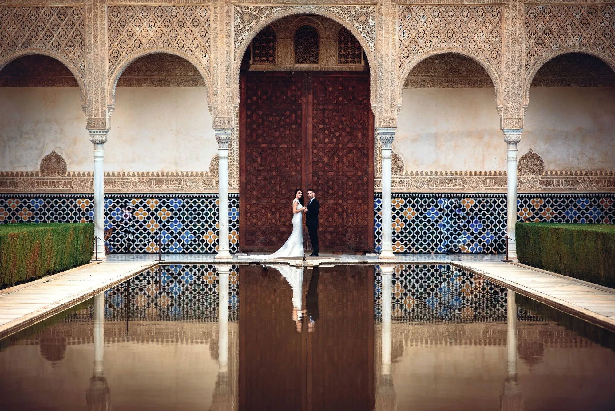 Foto de boda en la Alhambra, Granada, 2018.