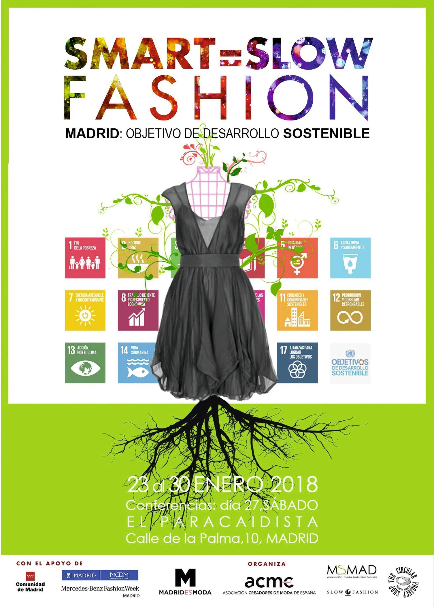 Cartel de la exposición sobre la moda sostenible, Madrid, 2018