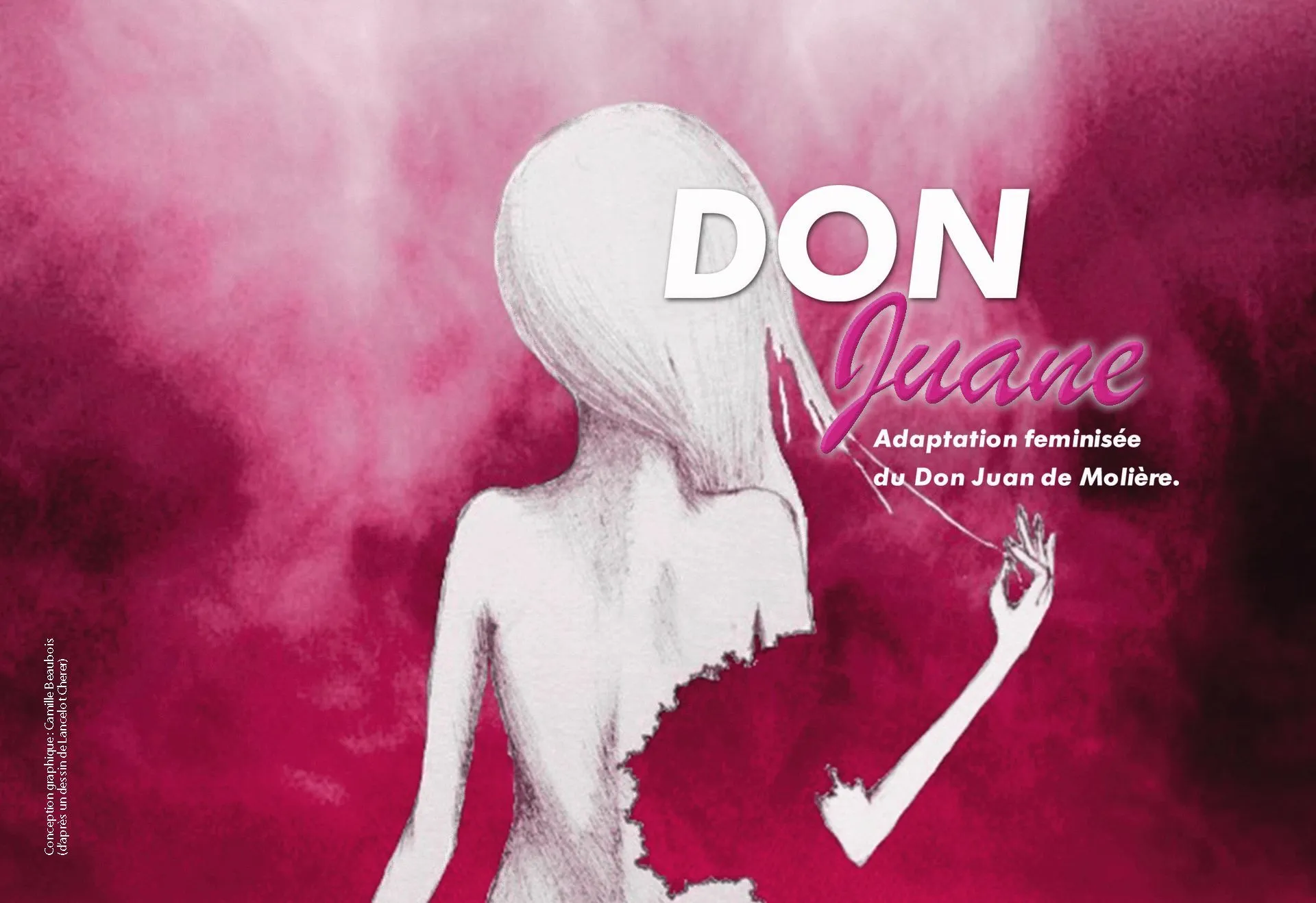 Affiche du spectacle Don Juane, mise en scène d'Emmanuelle Erambert Dupuy, 2018.