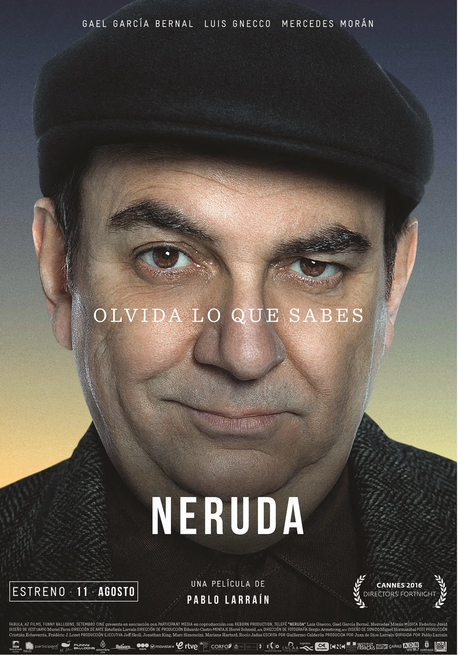 Segundo cartel de la película Neruda de Pablo Larraín, 2016.
