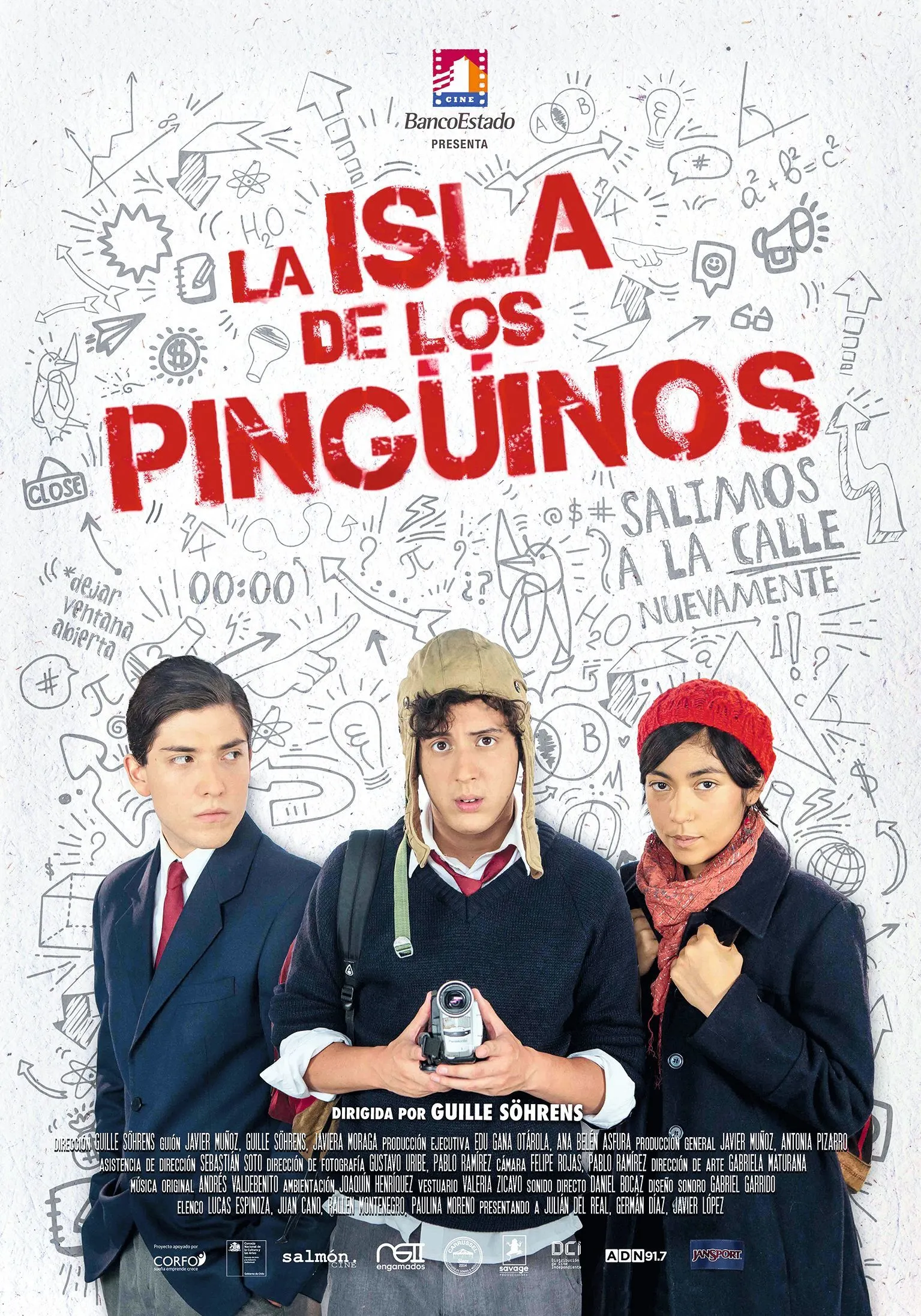 Cartel de la película La Isla de los pingüinos, de Guille Söhrens, 2017.