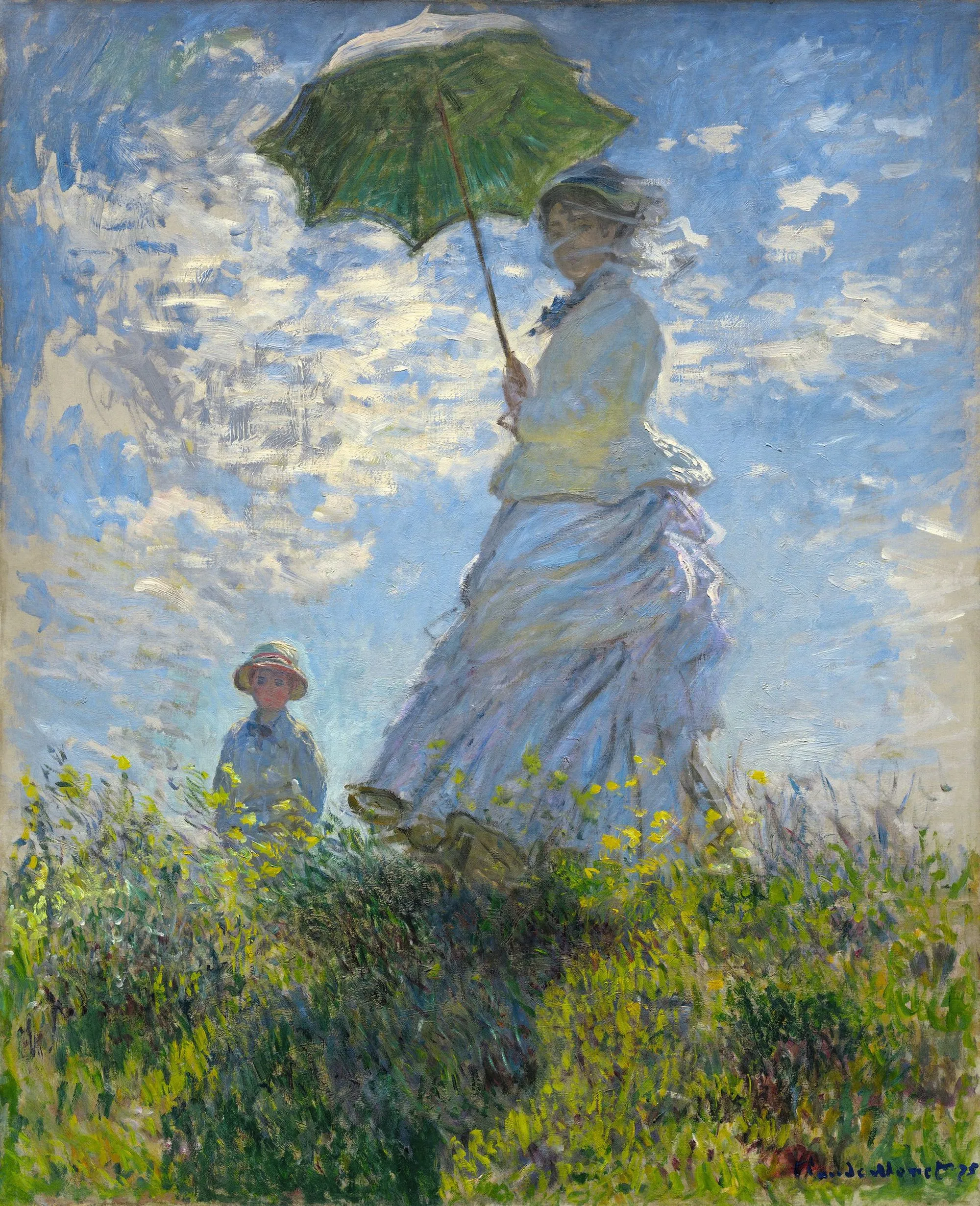 Claude Monet, La Promenade ou La Femme à l'ombrelle, 1875,
huile sur toile, 100 × 81 cm, National Gallery of Art, Washington.