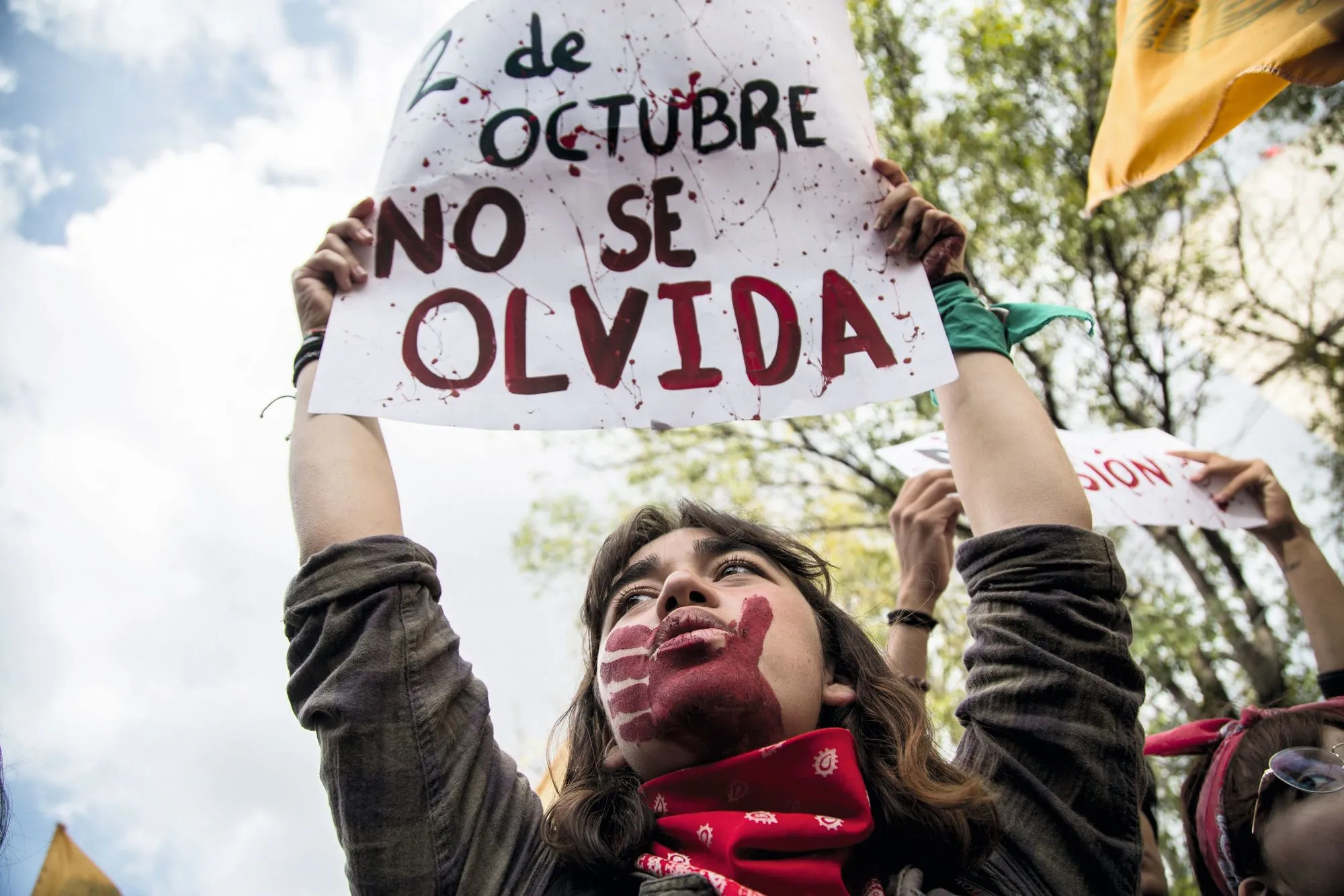 Los jóvenes commemoran el 50.° aniversario de la matanza de Tlatelolco, México, 2018