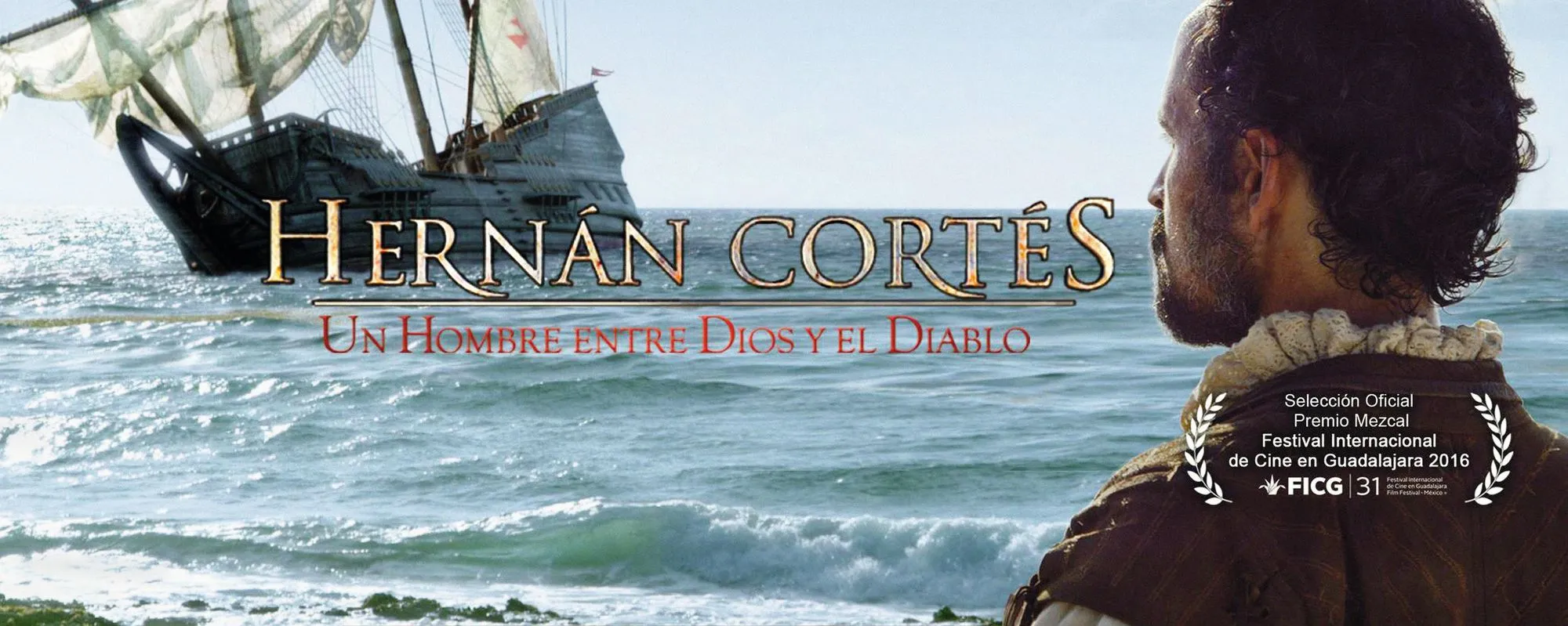 Cartel del documental Hernán Cortés de Fernando González Sitges, 2016.