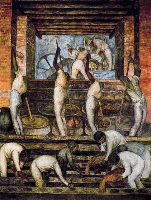 Diego Rivera, Le Moulin (La Fabrique de canne à sucre), 1923