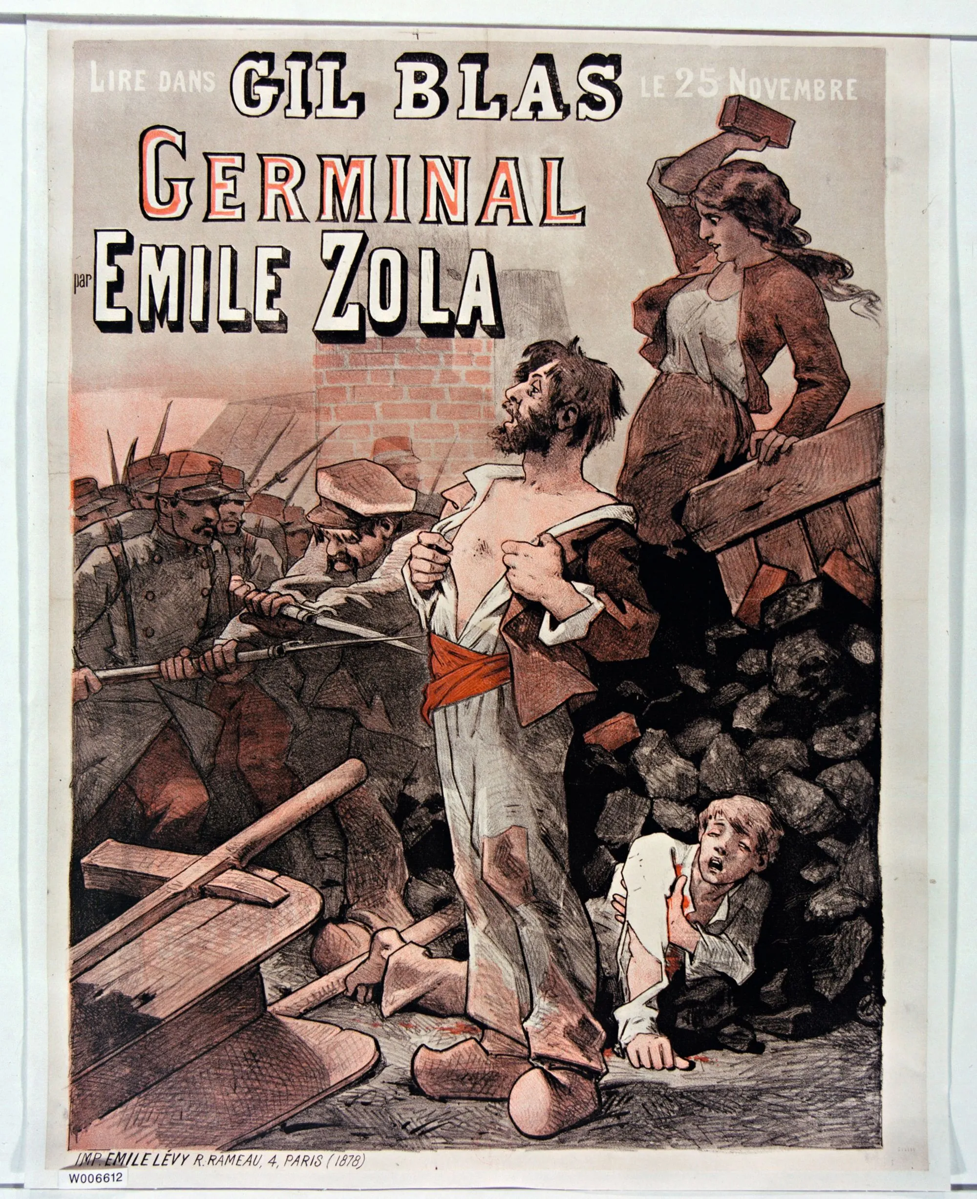 Affiche de Germinal d'Émile Zola, journal Gil Blas, BnF, Paris.