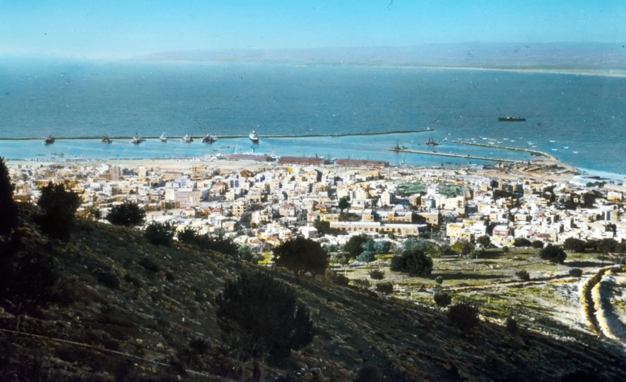 Haïfa, vue du Mont Carmel, 1950, photographie.