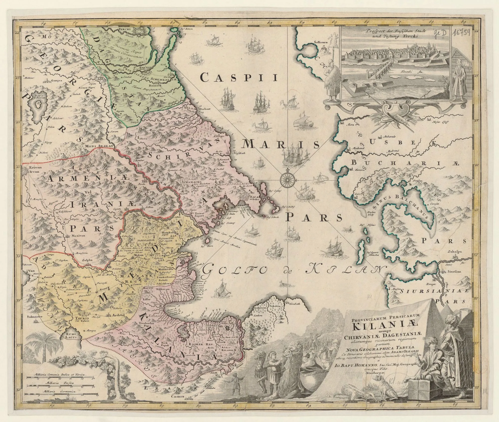 Johann Baptist Homann carte de la mer
Caspienne, du Caucase et du
Turkménistan
