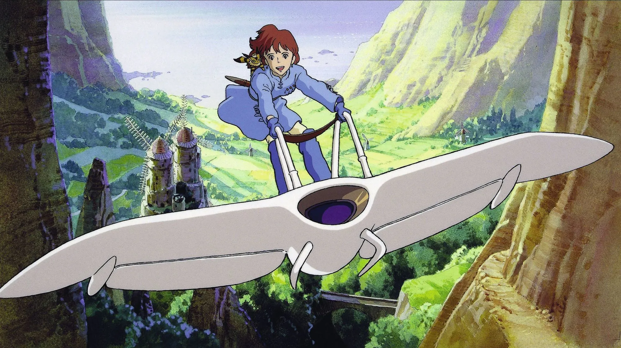Nausicaä sur son « mehve »,
Nausicaä de la vallée du vent,
film d'animation japonais réalisé
par Hayao Miyazaki, 1984.