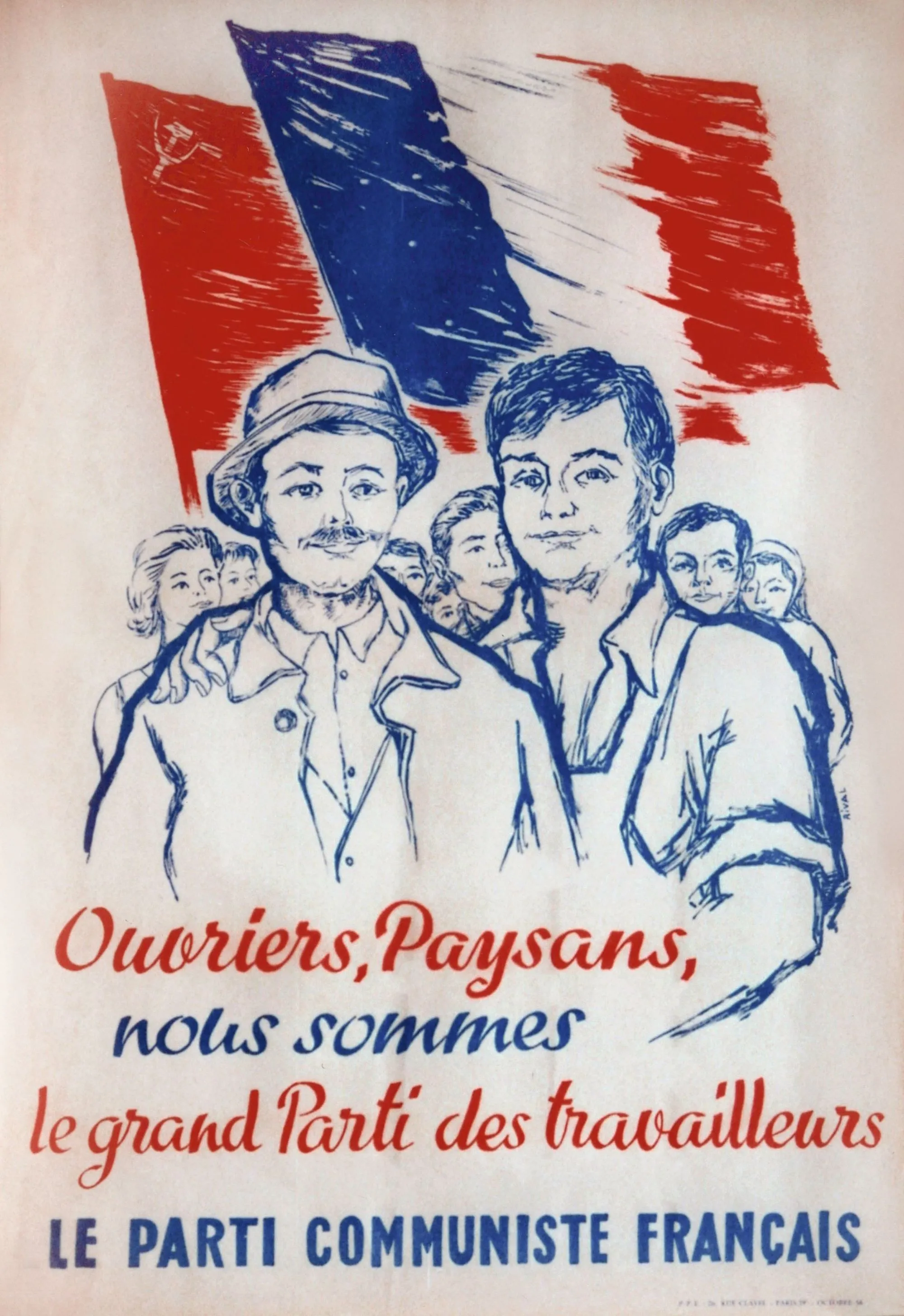 Affiche pour le Parti communiste français, 1958.
