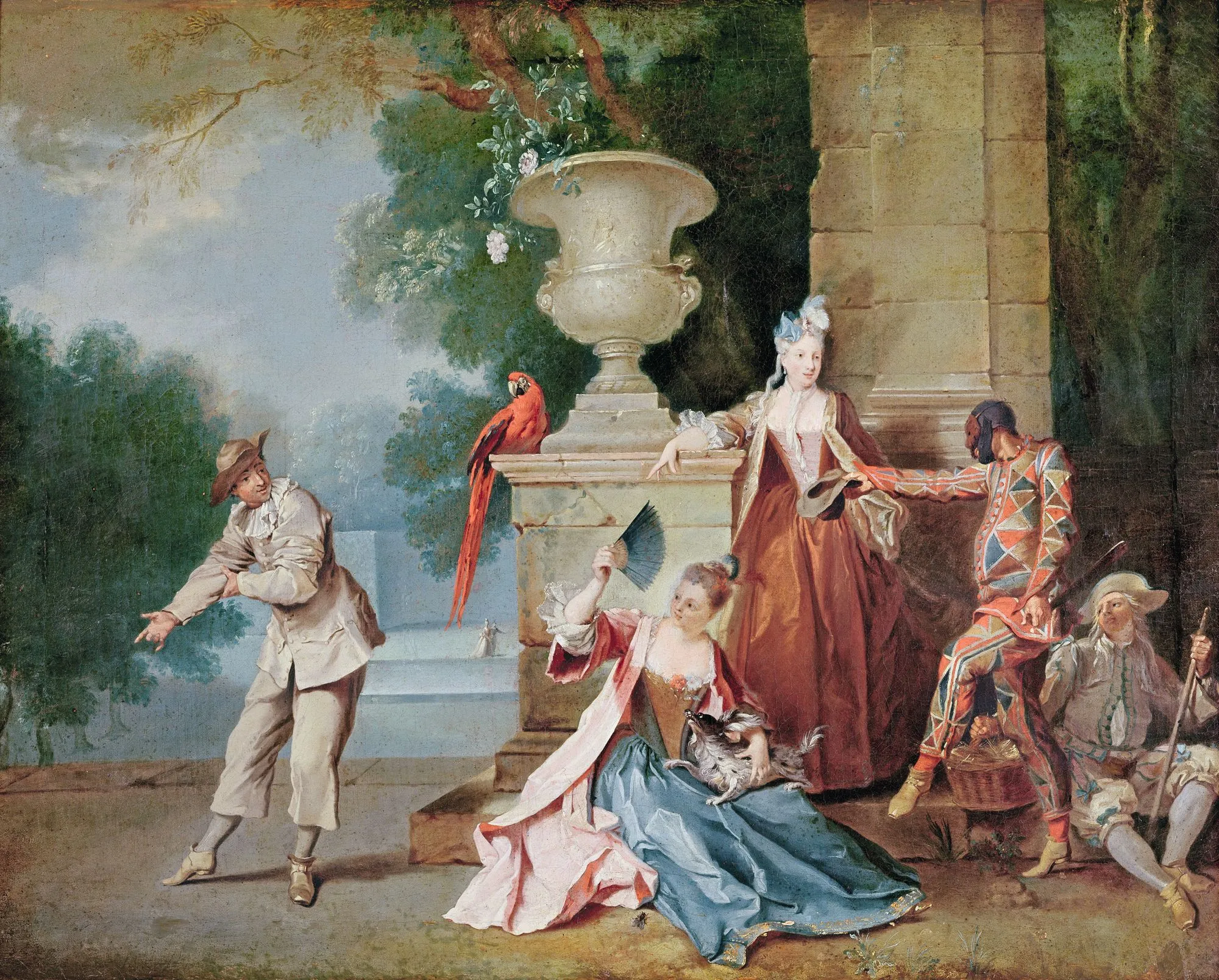 Jean-Baptiste Oudry, Comédiens italiens dans un parc, vers 1710
