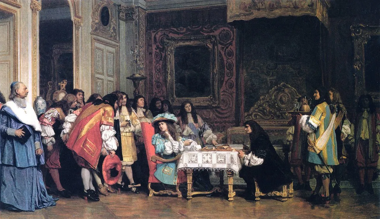 Jean-Léon Gérôme, Louis XIV et Molière, 1862, huile sur bois, Bibliothèque de Malden, États-Unis.