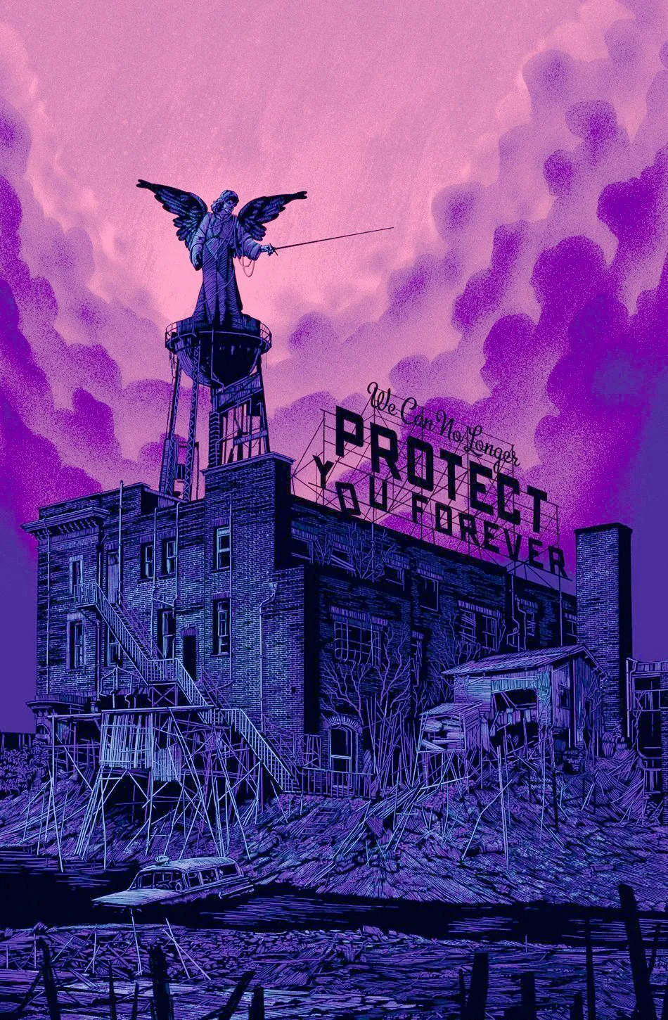 Daniel Danger, We can no longer protect you forever, 2014, sérigraphie.