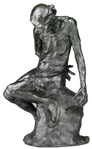 Auguste Rodin, Celle qui fut la belle heaulmière, 1884-87 (modèle), 1925 (fonte par Alexis Rudier), 50× 30× 26 cm, bronze, musée Rodin, Paris.
