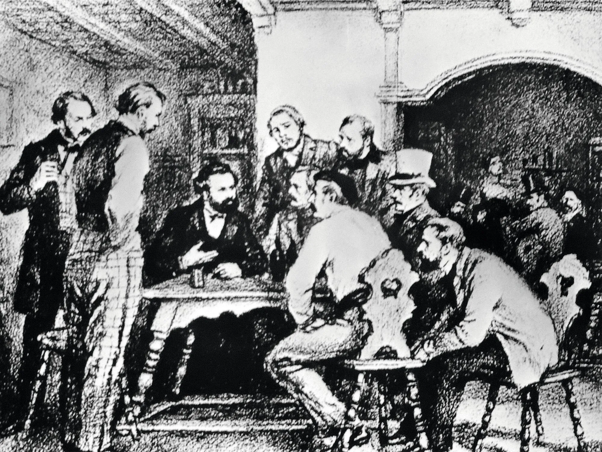 Karl Marx et Friedrich Engels, à Paris, en 1844