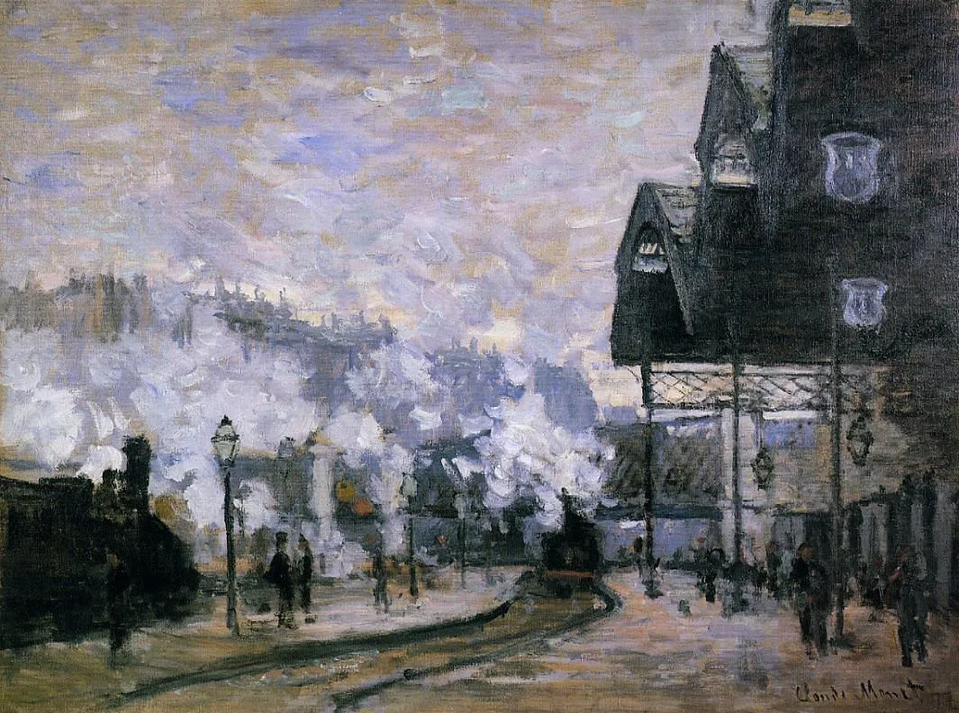 Claude Monet, Gare Saint-Lazare, vue extérieure, huile sur toile, 42 × 31,3 cm, Collection privée, Paris, 1877.