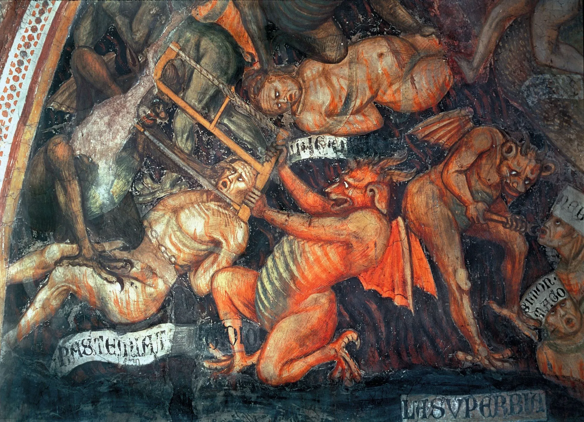 Tadeo di Bartolo, Enfer (détail), 1394, fresque, Collégiale de Santa Maria Assunta, San Gimignano, Italie.