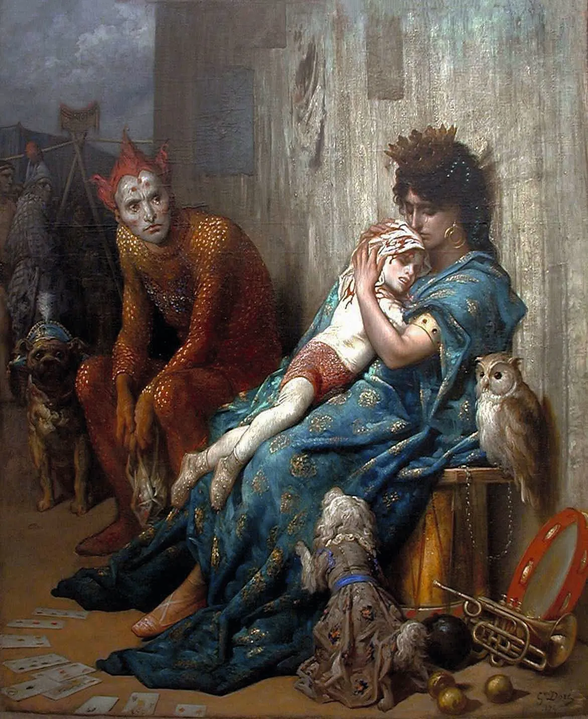 Gustave Doré, Les Saltimbanques, 1874, huile sur toile, musée d'art Roger Quilliot, Clermont-Ferrand.