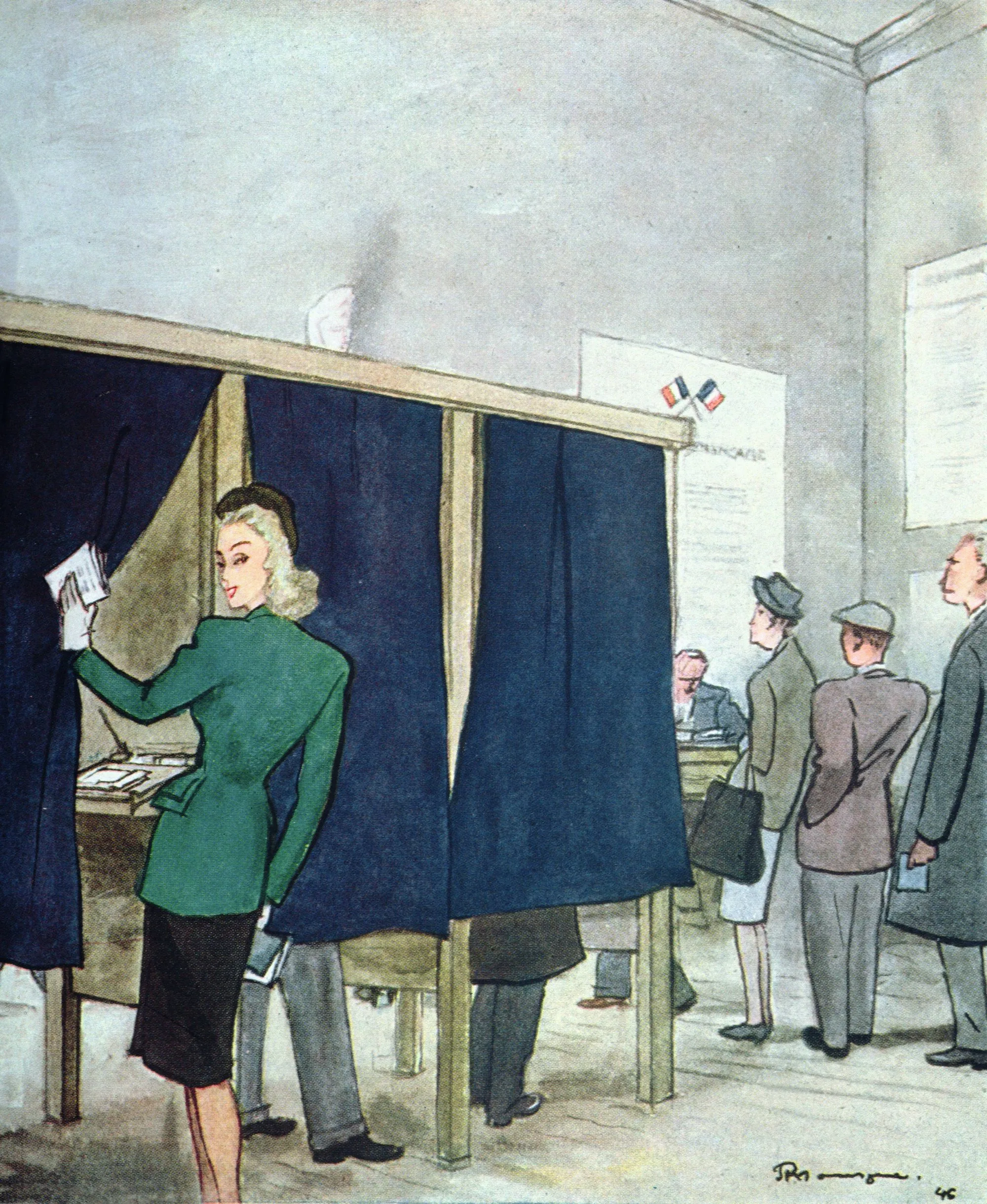 Le premier vote des femmes, Pierre Mourgue, 1946.