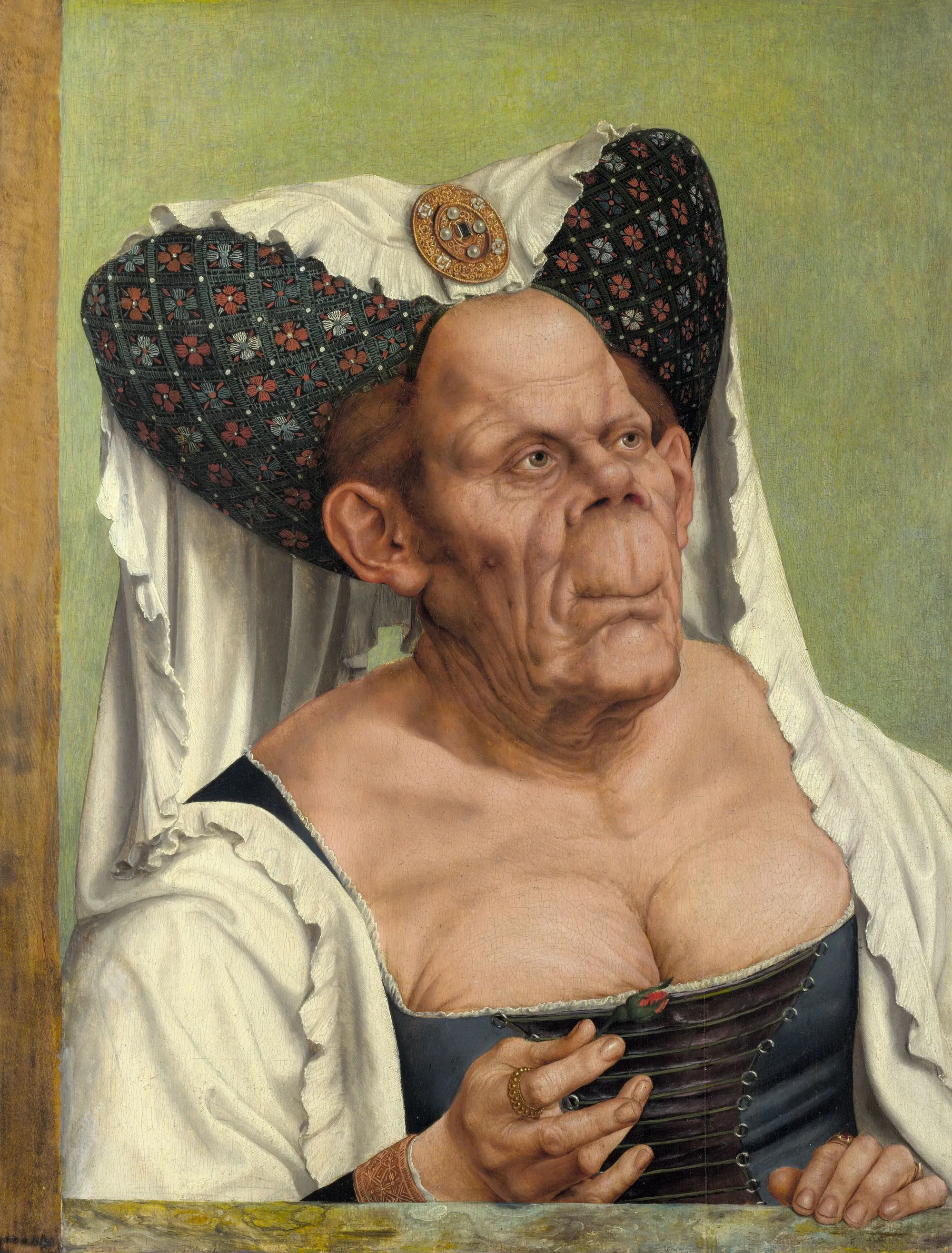 Quentin Metsys, Vieille femme grotesque, vers 1513, huile sur panneau.