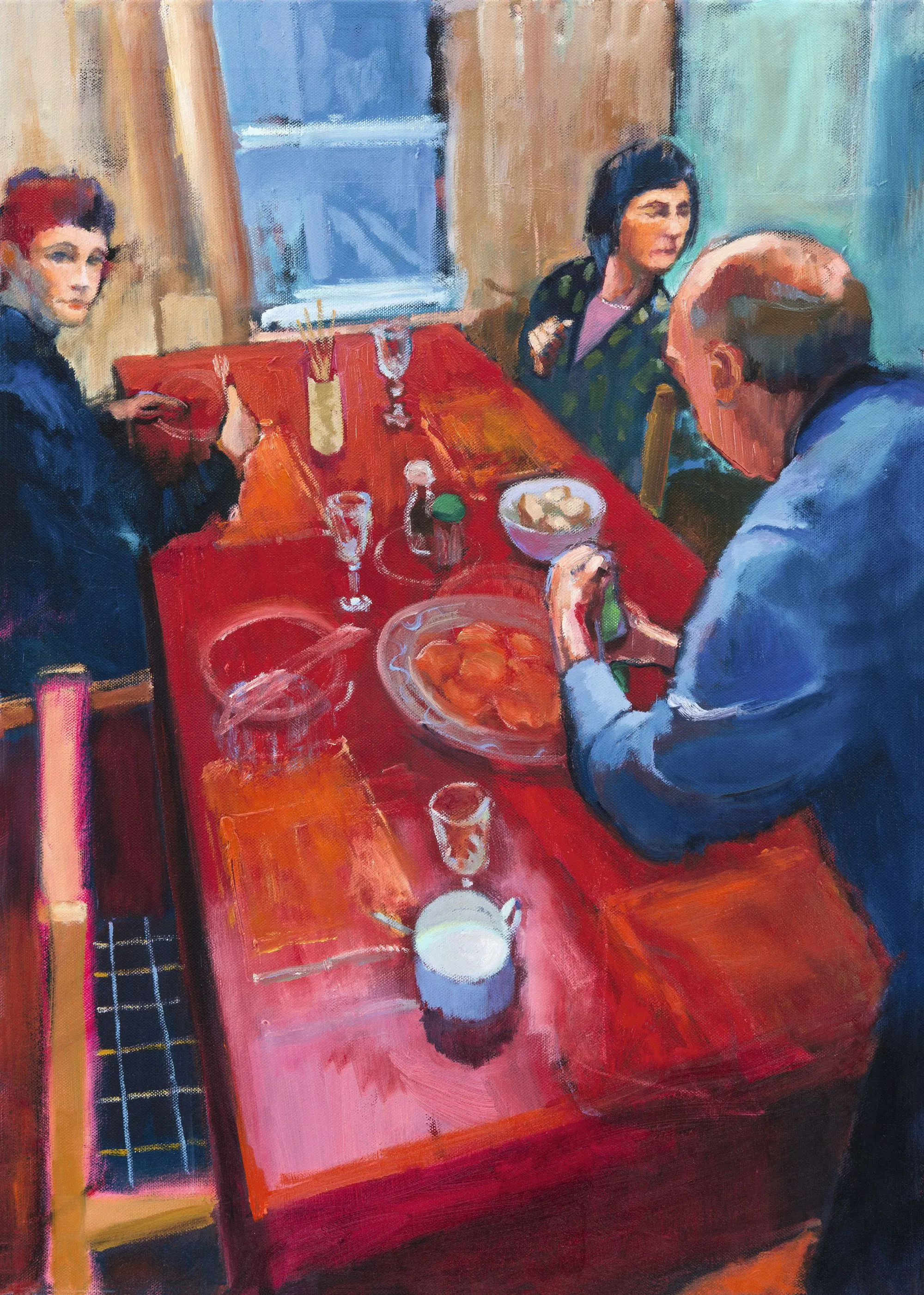 Marco Cazzulini, Le souper, 2013, huile sur toile, 70× 50 cm, coll. privée.