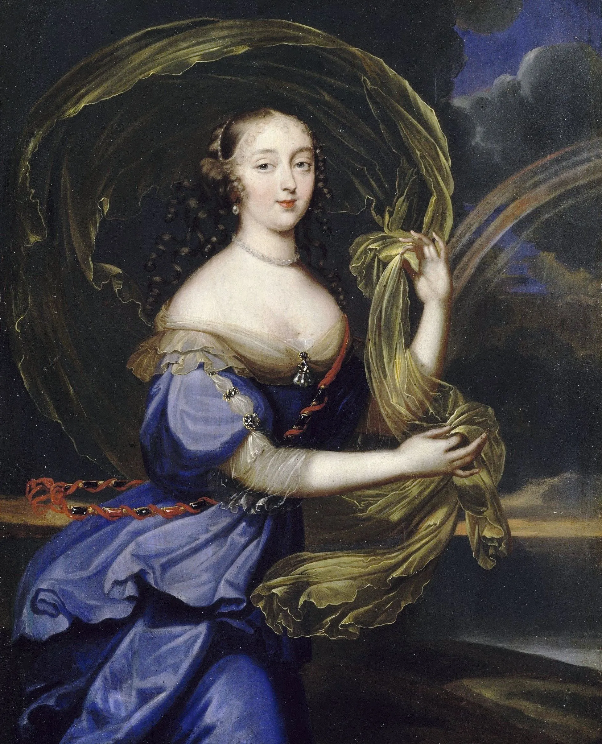 Anonyme, Françoise-Athénaïs de Rochechouart, marquise de Montespan représentée en Iris, 2e moitié du XVIIe siècle, huile sur cuivre, château de Versailles.