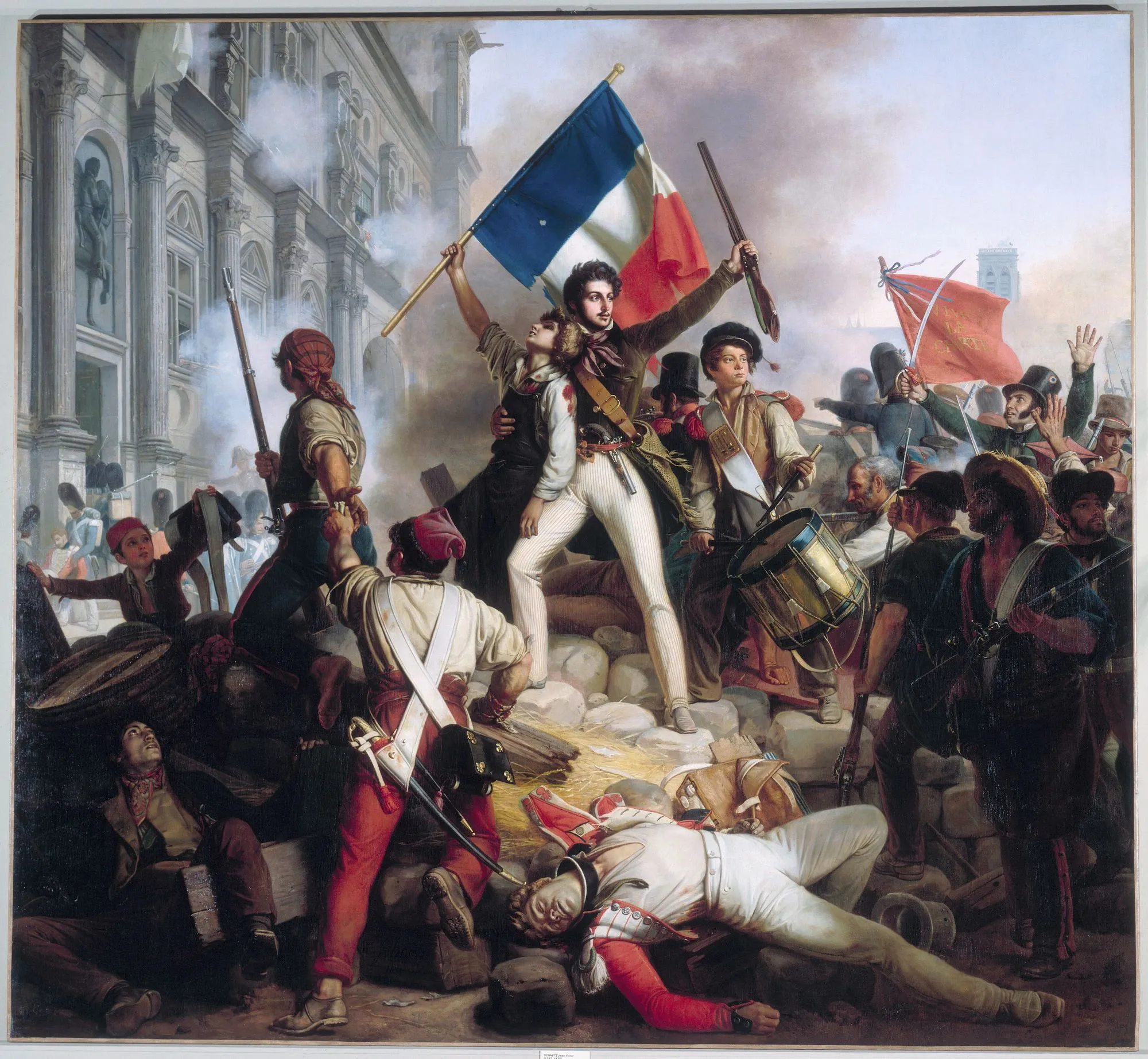 Jean-Victor Schnetz, Combat devant l'hôtel de ville, le 28 juillet 1830, 1833