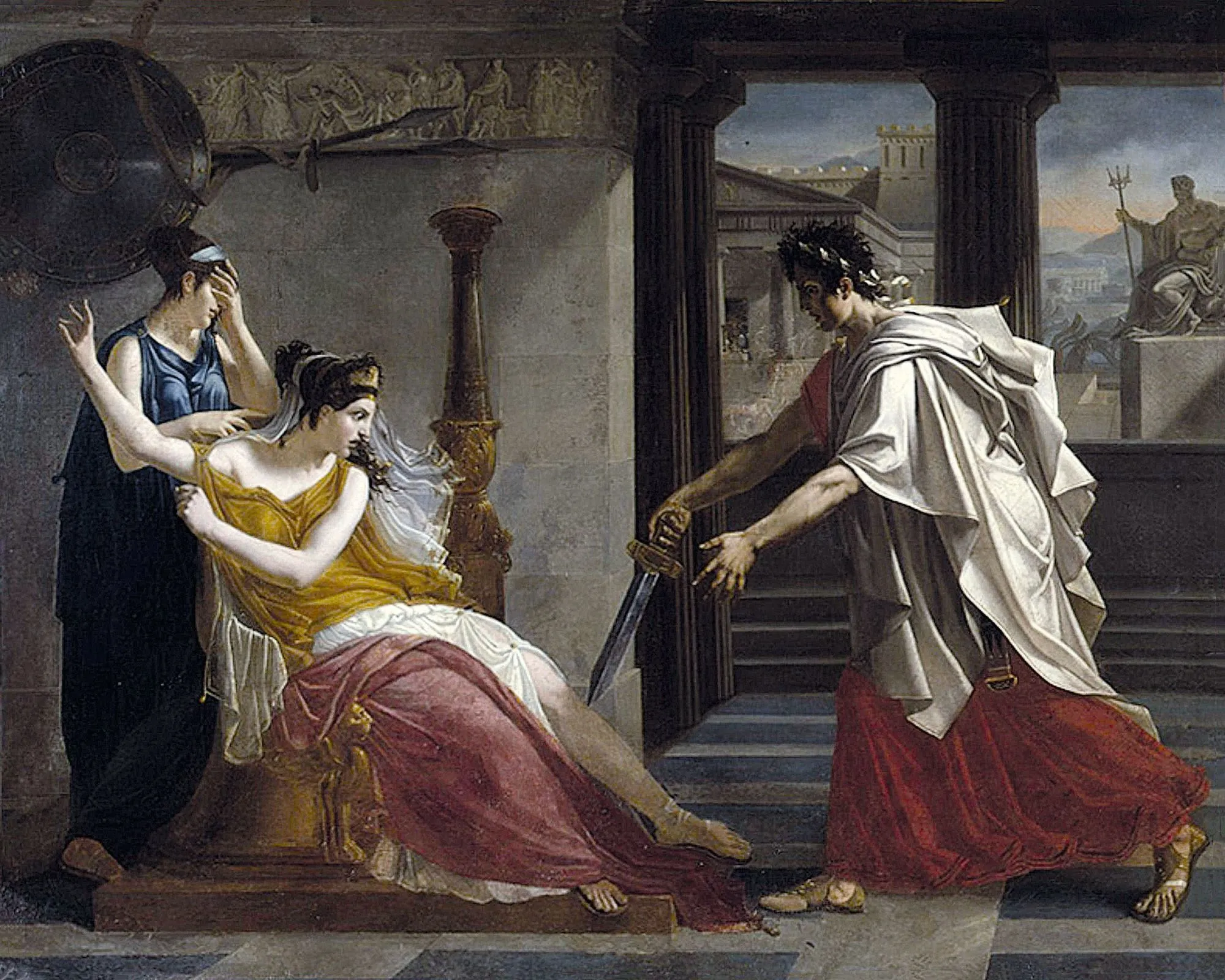 Pierre-Narcisse Guérin, Hermione rejetant Oreste, vers 1800, huile sur toile, musée des Beaux-Arts de Caen.